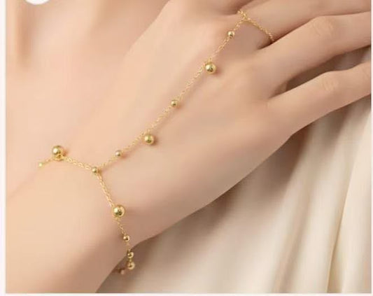 Luna Beaded Luxury Hand Chain for Women – 316L Stainless Steel Collection