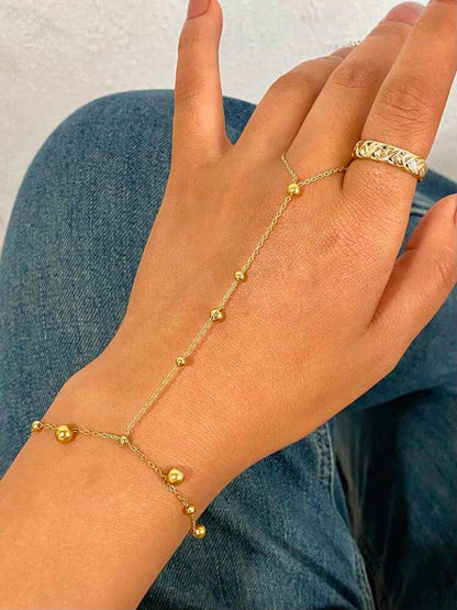 Luna Beaded Luxury Hand Chain for Women – 316L Stainless Steel Collection