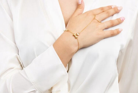 Celestial Luxe Hand Chain for Women – 316L Stainless Steel Collection