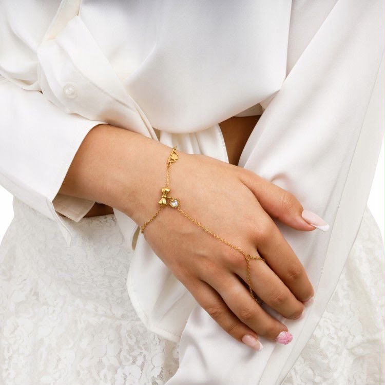 Celestial Luxe Hand Chain for Women – 316L Stainless Steel Collection