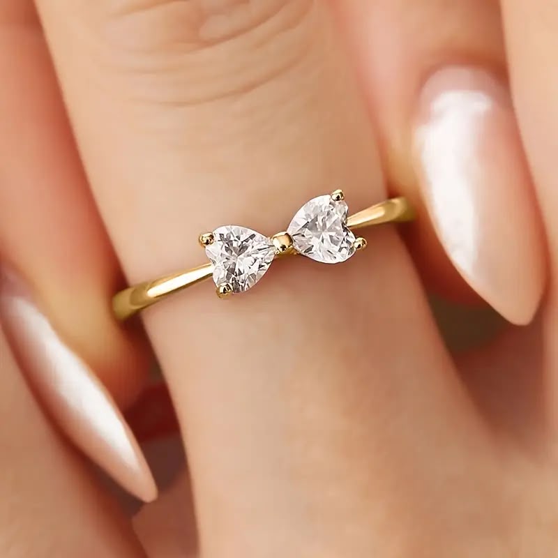 Elegant Bow Adjustable Ring for Women – 316L Stainless Steel Collection