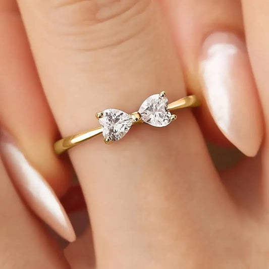 Elegant Bow Adjustable Ring for Women – 316L Stainless Steel Collection