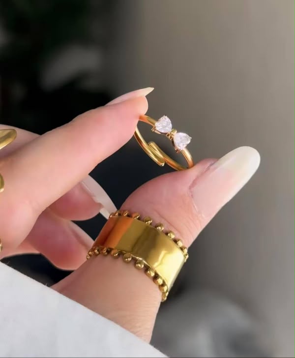 Elegant Bow Adjustable Ring for Women – 316L Stainless Steel Collection