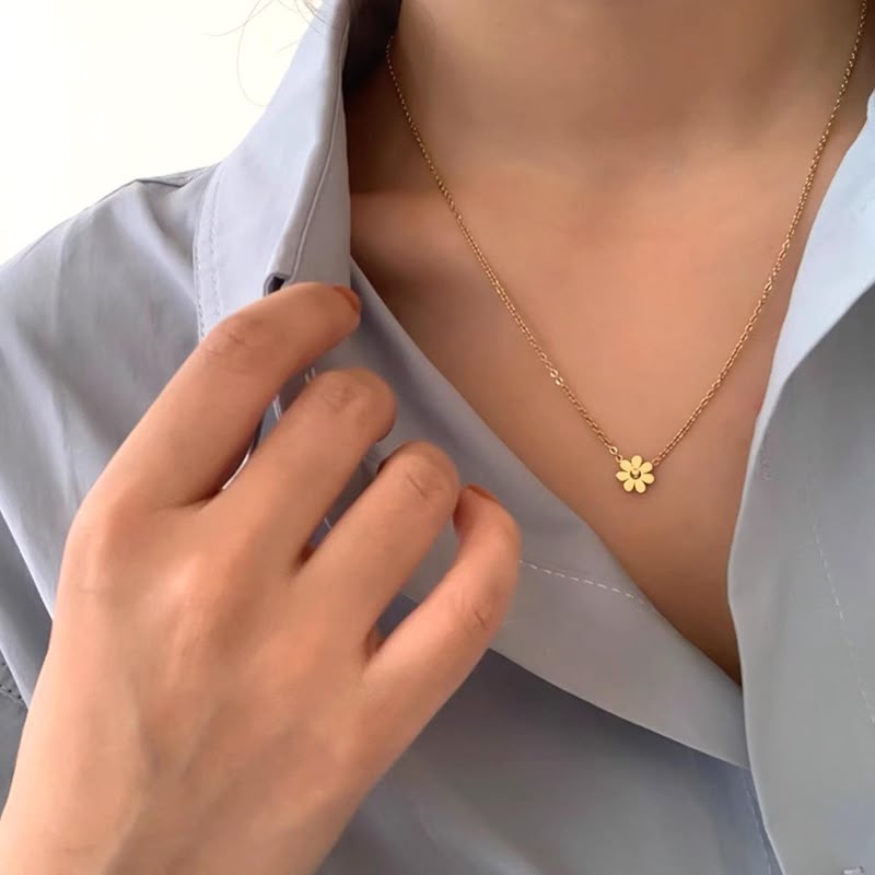 Bloom Flower Stainless Steel Necklace for Women – 316L Collection