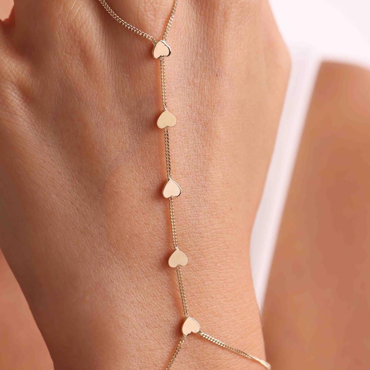 Sweetheart Charm Hand Chain for Women – 316L Stainless Steel Collection