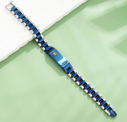 Royal Blue Rolex Stainless Steel Bracelet for Women