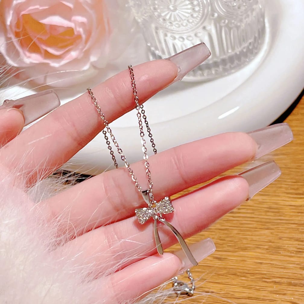 Golden Grace Ribbon Necklace for Women