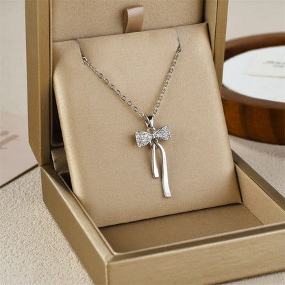 Golden Grace Ribbon Necklace for Women