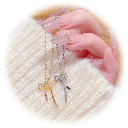 Golden Grace Ribbon Necklace for Women
