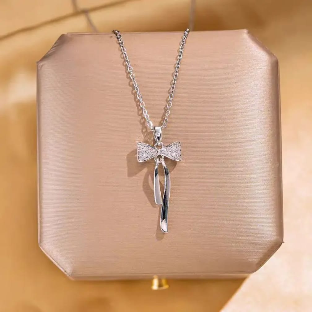 Golden Grace Ribbon Necklace for Women