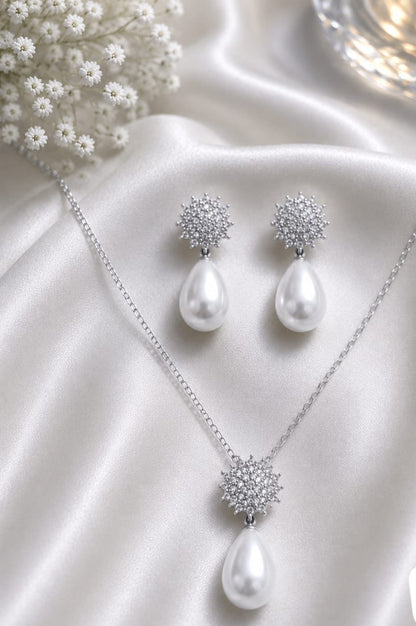 Ruby Radiance Pendant &amp; Earrings Set for Women