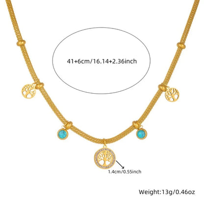 MeherZar Jewelry Premium Tree of Life Charm Necklace for Women