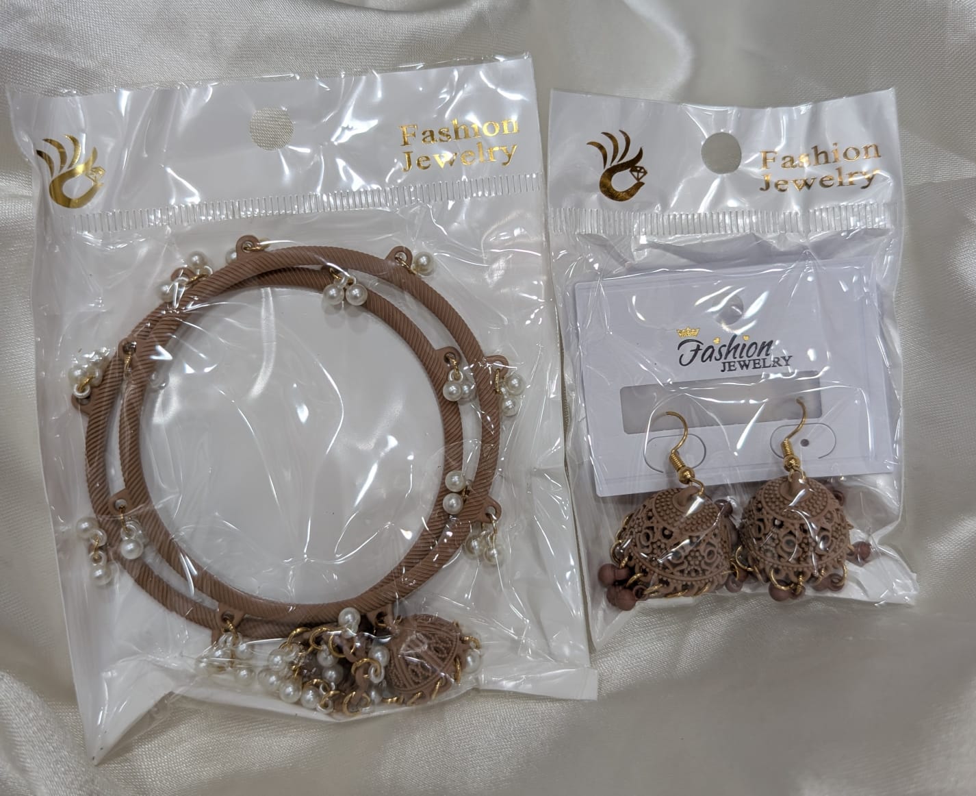 MeherZar Jewelry Classic Jhumki Earrings &amp; Traditional Hook Bangle Set