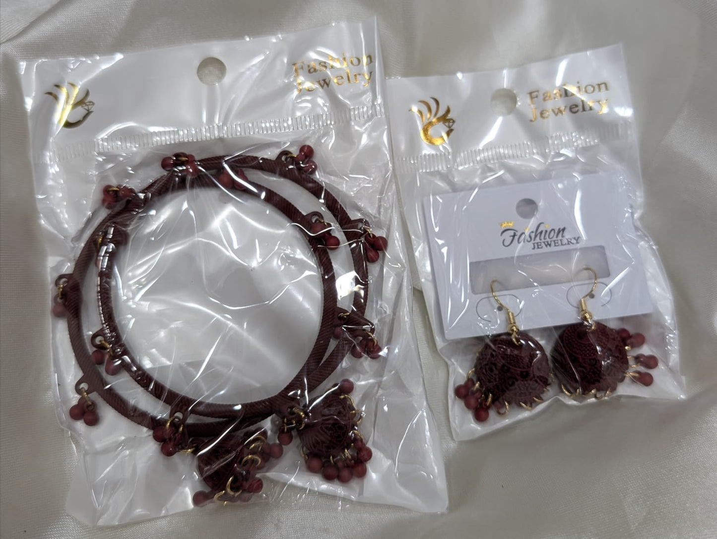 MeherZar Jewelry Classic Jhumki Earrings &amp; Traditional Hook Bangle Set