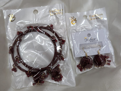 MeherZar Jewelry Classic Jhumki Earrings &amp; Traditional Hook Bangle Set