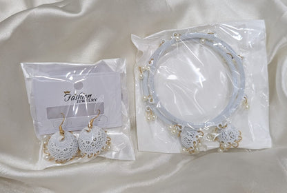 MeherZar Jewelry Classic Jhumki Earrings &amp; Traditional Hook Bangle Set