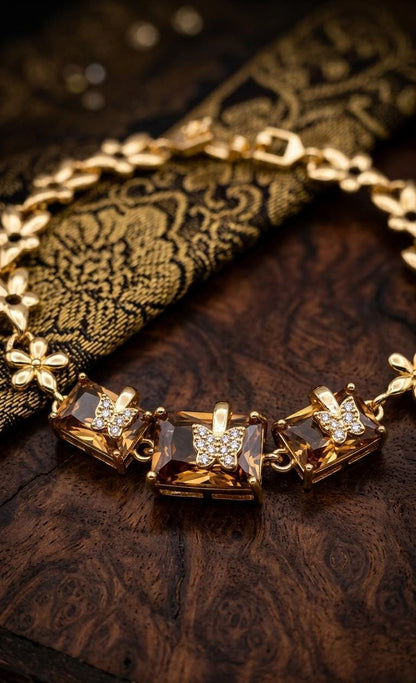 MeherZar Luxury Butterfly Crystal Bracelet for Women