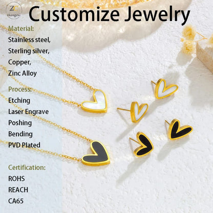 Golden Heart Locket &amp; Earrings Set for Women