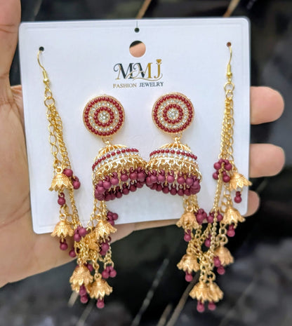 Royal Kashmiri Pearl Jhumka Earrings for Women