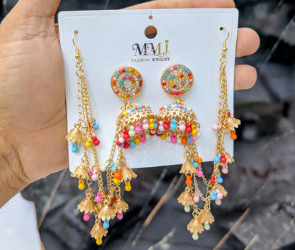 Royal Kashmiri Pearl Jhumka Earrings for Women