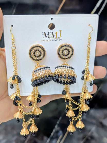 Royal Kashmiri Pearl Jhumka Earrings for Women