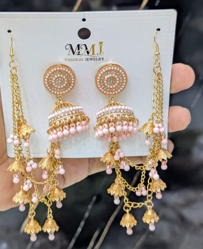 Royal Kashmiri Pearl Jhumka Earrings for Women