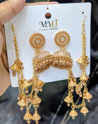 Royal Kashmiri Pearl Jhumka Earrings for Women