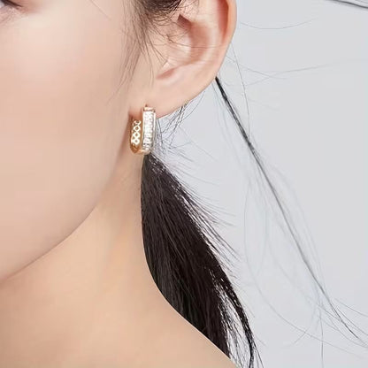 Celestia Baguette Crystal Hoop Earrings for Women